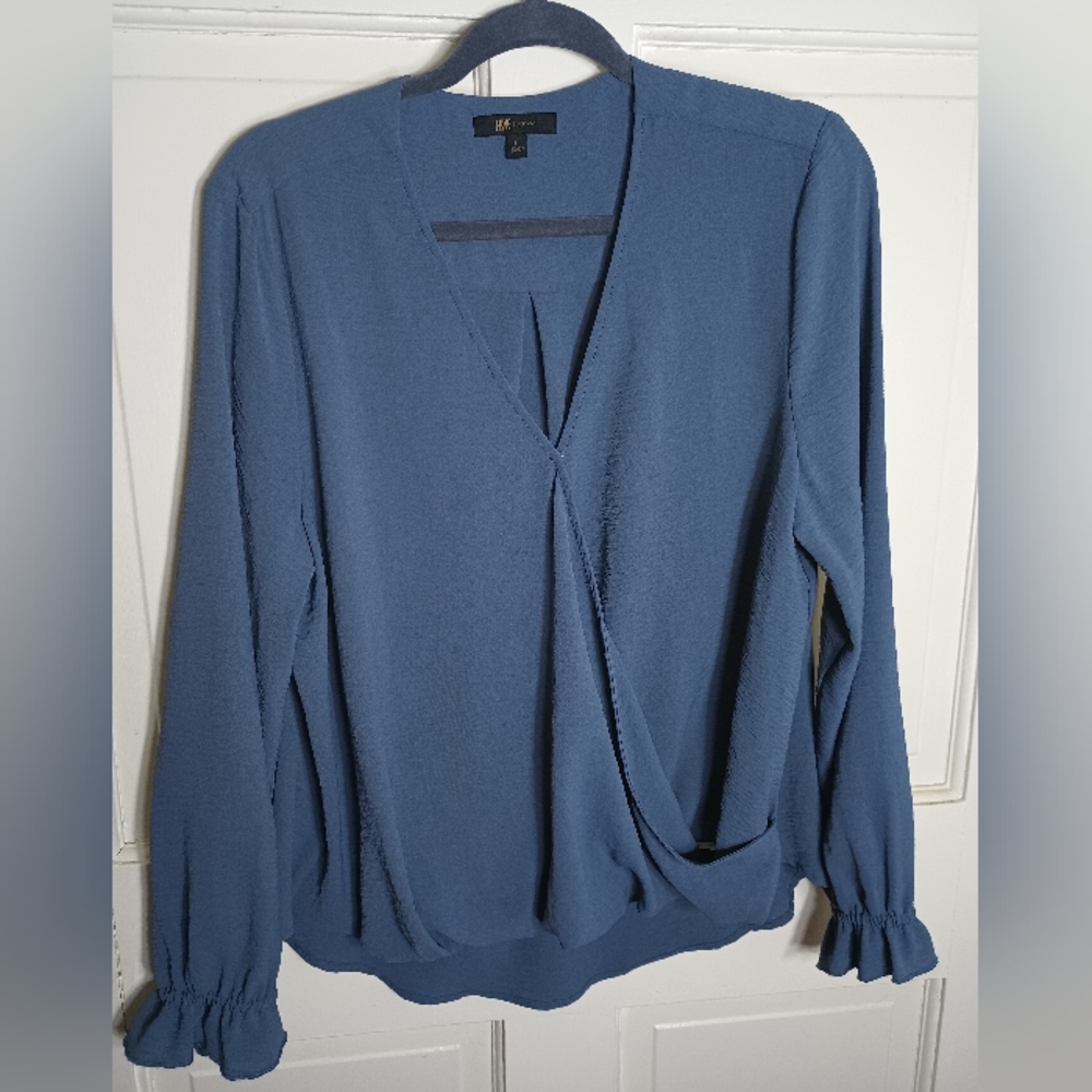 Frye Faux Wrap Shirt Women's size Large   8